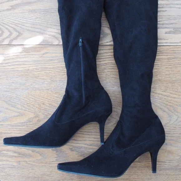 ANTONIO MELANI KNEE HIGH SIDE 1/2 ZIP HEEL BOOT - Picture 5 of 8